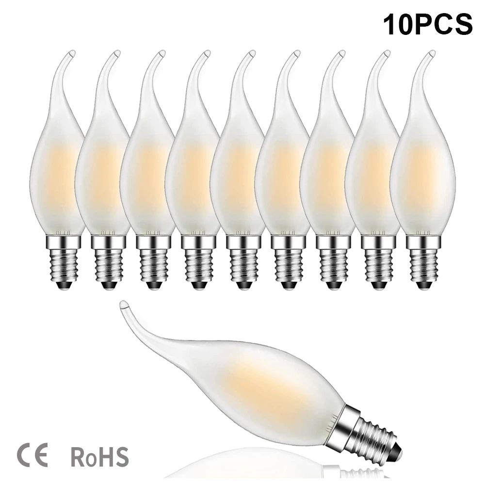 

C35 E14 Led Bulb Frosted Dimmable LED light bulb 6W Filament Candle Lamp Vintage Warm White 2700K for Chandelier Night Bulb