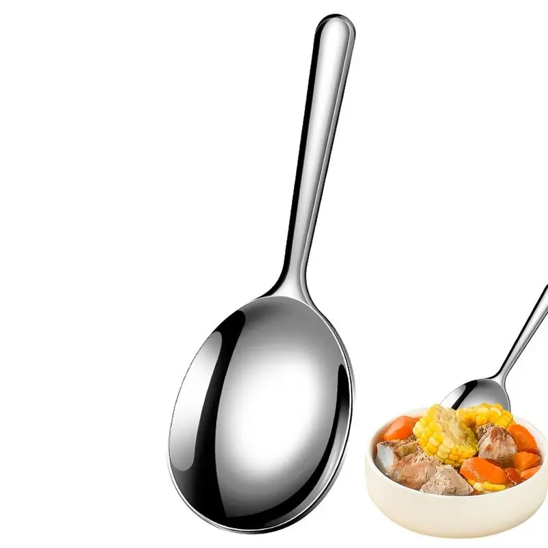 

Nonstick Stainless Steel Ladle Soup Spoon With Wooden Handle Heat Resistant Porridge Spoon Rice Ladle Soup Cooking MixingServing
