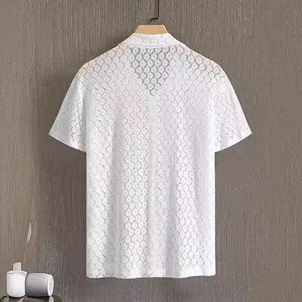 Tops Shirt Outer Lapel Tops Polyester S-2XL Sexy Short-Sleeve Shirt White Embroidery Hollow Out Mesh Brand New
Tops Shirt Outer Lapel Tops Polyester S-2XL Sexy Short-Sleeve Shirt White Embroidery Hollow Out Mesh Brand New