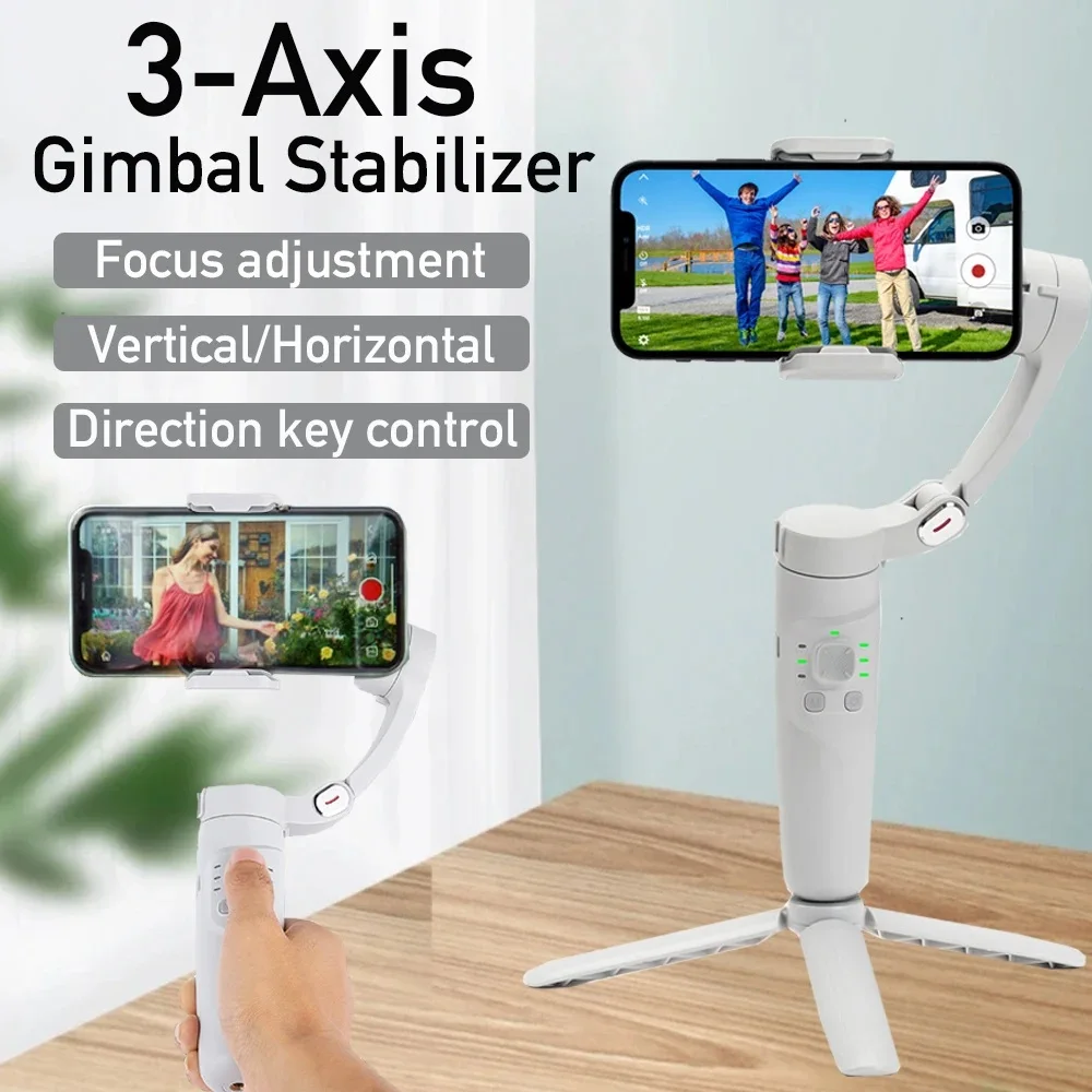 

3-Axis Handheld Gimbal Stabilizer, Anti Shake Smartphone Stabilizer with Foldable Tripod for iPhone Android Tiktok Live Vlog