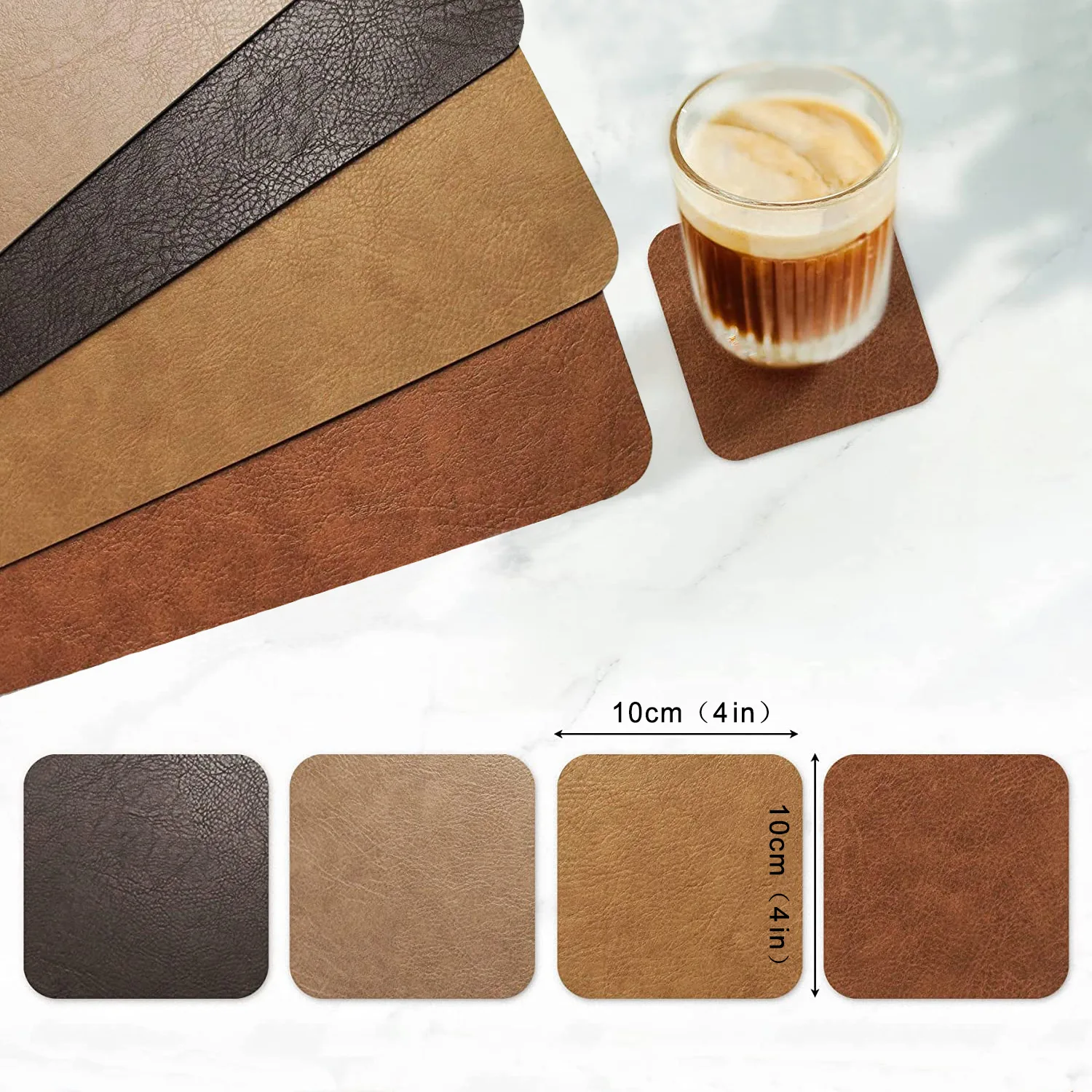 Set of 1/4/6 Faux Leather Placemats and Coaster Non-Slip for Kitchen Dining Table Conference Restaurant Coffee Cup Mat 3 Mallzona Sca794878fee043f6b550d44bb882a8932 Set of 1/4/6 Faux Leather Placemats and Coaster Non-Slip for Kitchen Dining Table Conference Restaurant Coffee Cup Mat Mallzona