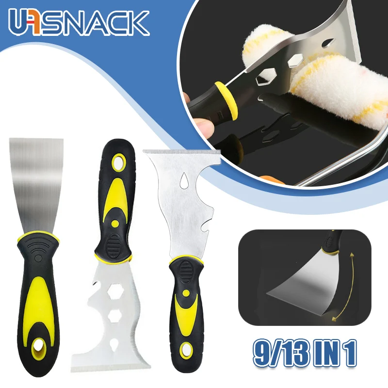 15 in 1 Multifunctional Putty Knife Stainless Steel Paint Scraper Removal Construction Tool for Wallpaper Can Opener Home DIY
15 in 1 Multifunctional Putty Knife Stainless Steel Paint Scraper Removal Construction Tool for Wallpaper Can Opener Home DIY