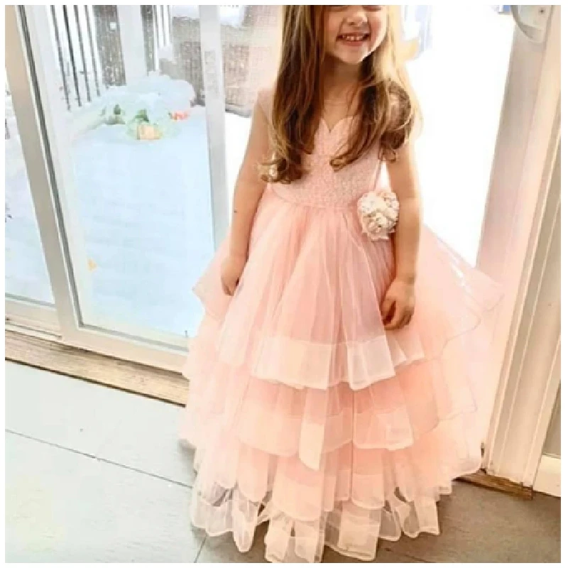 Pink Tiered Flower Girl Dresses With 3d Flowers Tulle Sheer Neck Princess Wedding Gowns First Communion Pageant Kids Beauty
Pink Tiered Flower Girl Dresses With 3d Flowers Tulle Sheer Neck Princess Wedding Gowns First Communion Pageant Kids Beauty