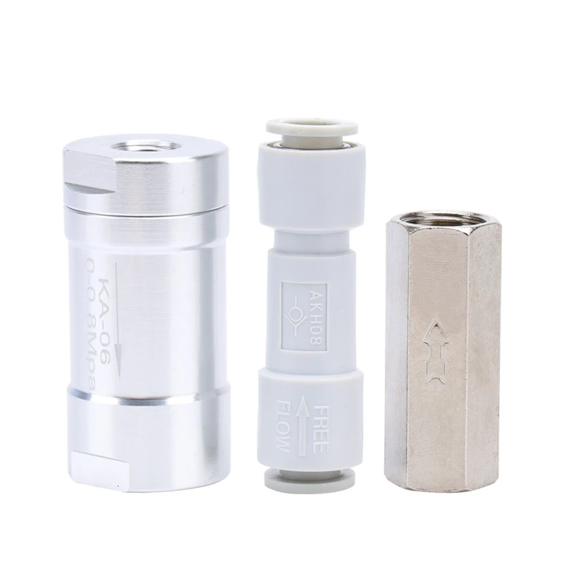 Pneumatic check valve CV check valve KA-06 08 10 15 20 25 fittings back through connector AKH04-00 AHK06-00 AHK08-00 AKH10-00
Pneumatic check valve CV check valve KA-06 08 10 15 20 25 fittings back through connector AKH04-00 AHK06-00 AHK08-00 AKH10-00