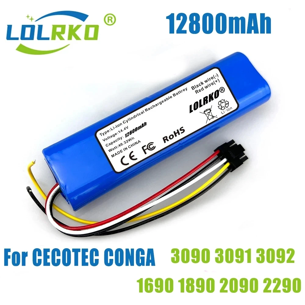 14.4V 12800mAh Battery Pack 100% New for For CECOTEC CONGA 3090 3091 3092 1690 1890 2090 2290 Robot Vacuum Cleaner Accessories
14.4V 12800mAh Battery Pack 100% New for For CECOTEC CONGA 3090 3091 3092 1690 1890 2090 2290 Robot Vacuum Cleaner Accessories