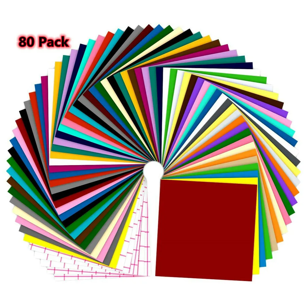 HTVRONT 80pcs Multi Colors 12X12inch Permanent Self Adhesive Vinyl Sheets+Transfer Tape for Cricut Craft DIY Glass Cup Decor
HTVRONT 80pcs Multi Colors 12X12inch Permanent Self Adhesive Vinyl Sheets+Transfer Tape for Cricut Craft DIY Glass Cup Decor