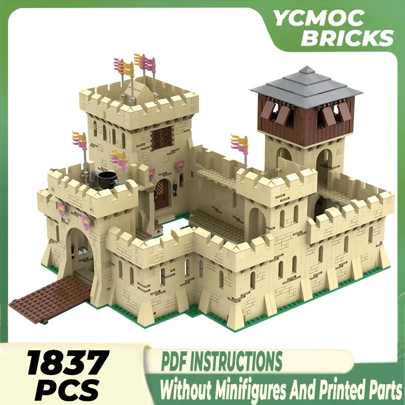 

Medieval Fortress Model Moc Building Bricks Classic Tan Castle Technology Modular Blocks Gifts Christmas Toys DIY Sets Assembly