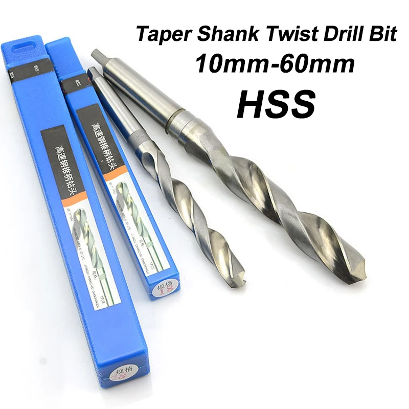 

1PC 10mm-60mm HSS Morse Taper Shank Twist Drill Bit High Speed Steel Reaming Drill Hole Tool for Metal