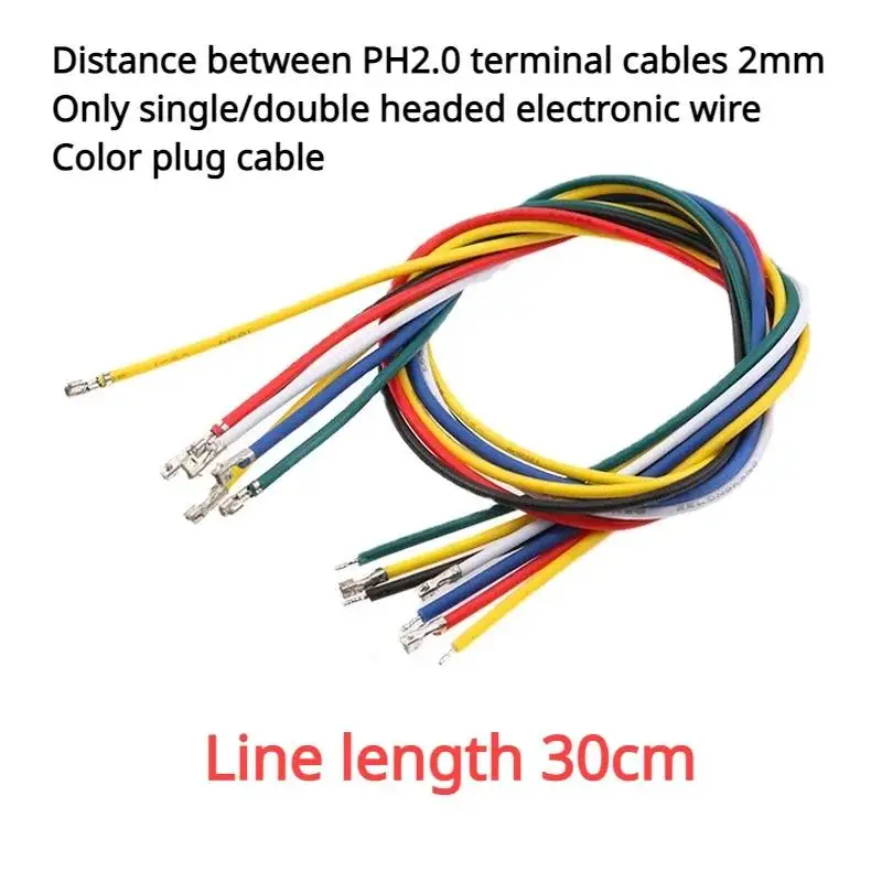 PH2.0 terminal line spacing 2mm only terminal single-ended double-ended electronic wire color plug connection line length 30cm.
PH2.0 terminal line spacing 2mm only terminal single-ended double-ended electronic wire color plug connection line length 30cm.