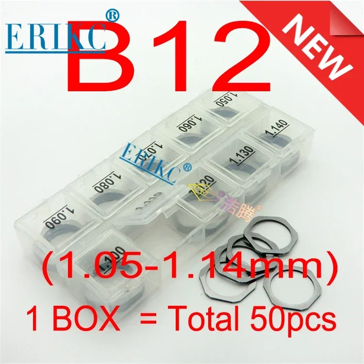 

ERIKC B12 Injector Adjustment Shims 50 PCS New Fuel Injection Washer Size: 1.05mm--1.14mm for BOSCH Injectors