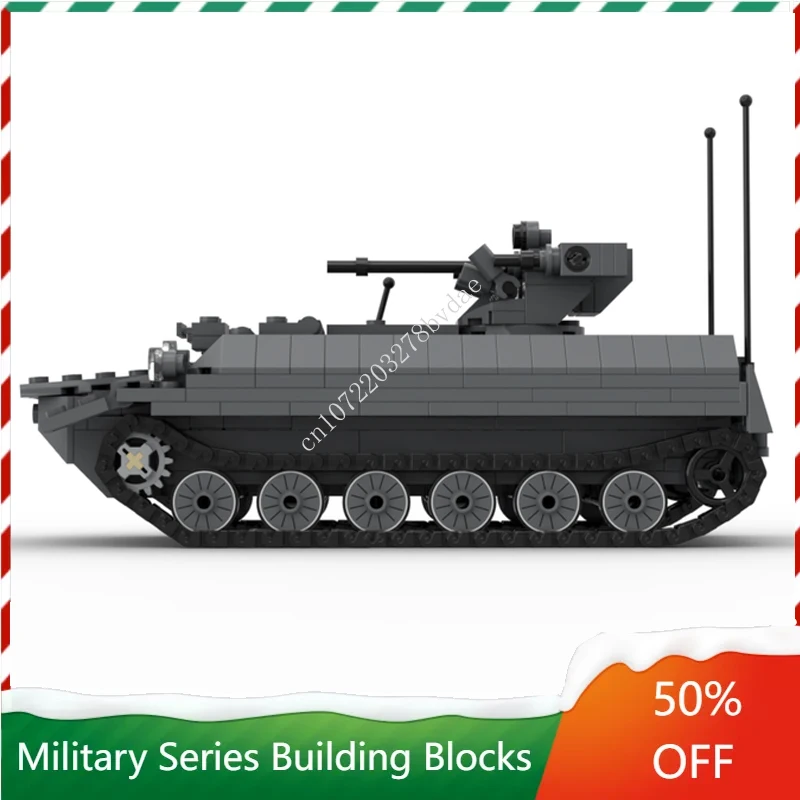 

528PCS MOC WW2 Military Weapon Series MT-LB Amphibious Tracked Armored Tank Model Building Blocks Bricks DIY Assembly Toys Gifts