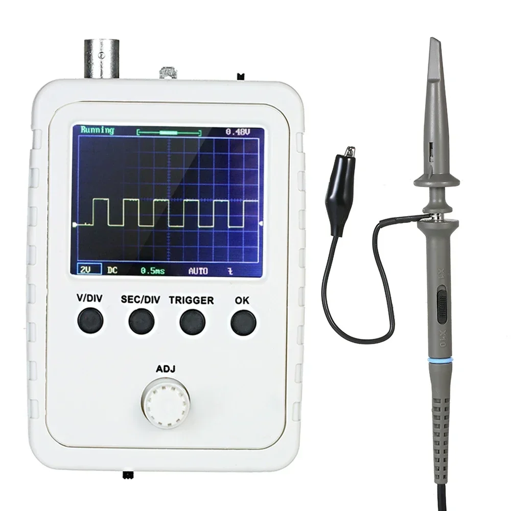 2.4" TFT Digital Oscilloscope with Power Supply BNC-Clip Cable Probe DS0150 (Assembled Finished Machine) Oscilloscope DIY Kit
2.4" TFT Digital Oscilloscope with Power Supply BNC-Clip Cable Probe DS0150 (Assembled Finished Machine) Oscilloscope DIY Kit