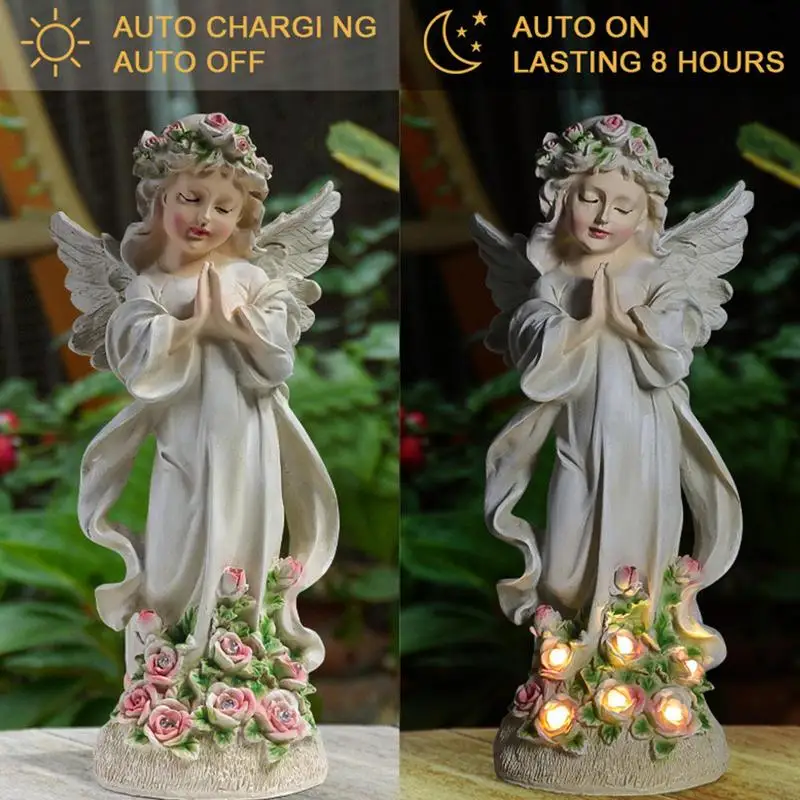 Solar Powered Angel Statues Creative Flower Fairy Praying Angle Sculpture Outdoor Peaceful Angel Figurines For Patio Yard Decor
Solar Powered Angel Statues Creative Flower Fairy Praying Angle Sculpture Outdoor Peaceful Angel Figurines For Patio Yard Decor
