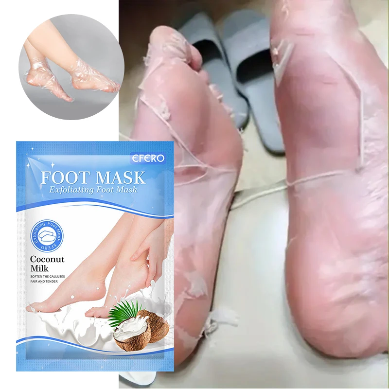 

Foot Mask Exfoliating Feet Moisturizing Spa Pedicure Socks Anti Drying Cracking Heel Peeling Dead Skin Remover Coconut Milk Mask
