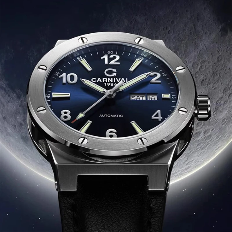 

CARNIVAL Brand Mechanical Watch Luxury Sapphire Calendar Business MIYOTA Automatic Wristwatches 30m Waterproof for Men Reloj