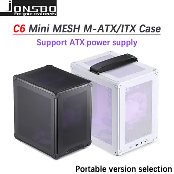 JONSBO 미니 데스크탑 PC 케이스, C타입 인터페이스 지원, CPU 쿨러 ≤ 75mm 202mm(W) x 266mm(D) x 295.2mm(H), C6 ITX/MATX 가정 및 사무실