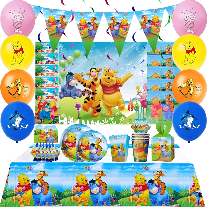 Disney Winnie the Pooh Birthday Party Supplies Paper Cup Plates Table Cloth Gift Bags Baby Shower Girl Party Foil Balloons Decor
Disney Winnie the Pooh Birthday Party Supplies Paper Cup Plates Table Cloth Gift Bags Baby Shower Girl Party Foil Balloons Decor
