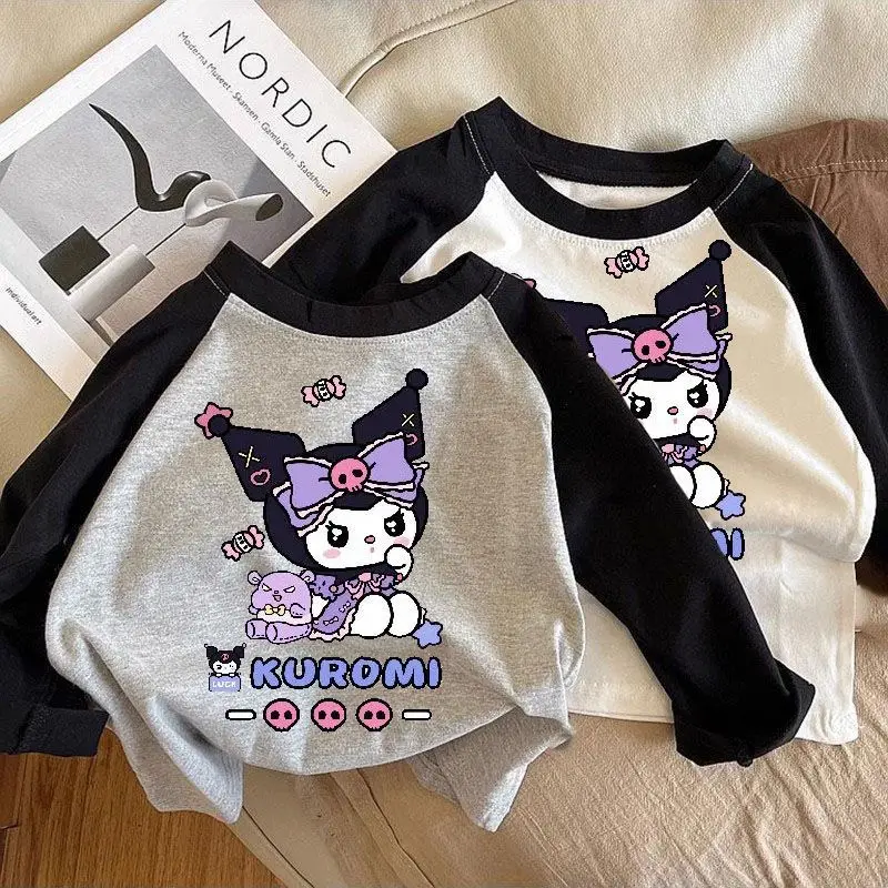 Sanrio Kuromi Children's Clothing Girls' Long-sleeved Tops New Fashionable and Cute Round Neck Versatile Cotton T-shirt
Sanrio Kuromi Children's Clothing Girls' Long-sleeved Tops New Fashionable and Cute Round Neck Versatile Cotton T-shirt