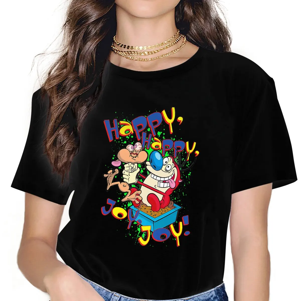 Game Ren And Stimpy Happy Tshirt Homme Women's Tees Unisex Polyester Blusas T Shirt For Women
Game Ren And Stimpy Happy Tshirt Homme Women's Tees Unisex Polyester Blusas T Shirt For Women