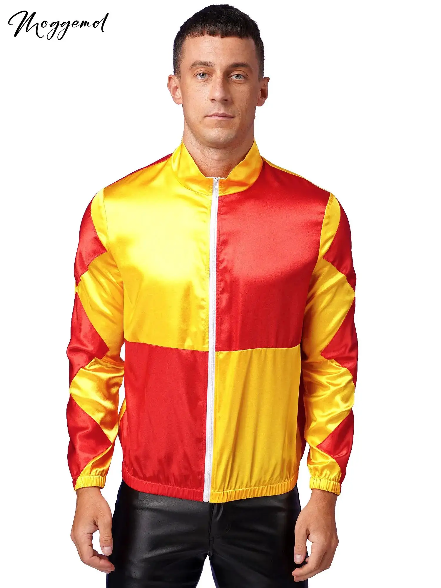 Mens Jockey Horse Racing Shows Jacket Circus Master Cosplay Stage Performance Costume Long Sleeve Zipper Satin Coat Outerwear
Mens Jockey Horse Racing Shows Jacket Circus Master Cosplay Stage Performance Costume Long Sleeve Zipper Satin Coat Outerwear