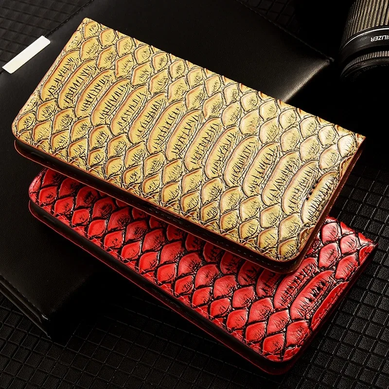 

Python picture leather wallet For Honor 30 30i 30s 50 60 70 Pro Plus SE Lite Flip Crocodile phone case