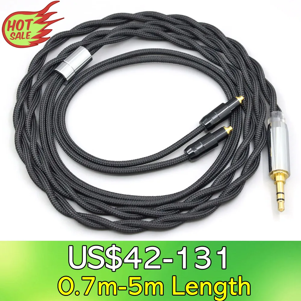 

LN008309 Nylon 99% Pure Silver Palladium Graphene Gold Shield Cable For Shure SRH1540 SRH1840 SRH1440 2 core Headphone