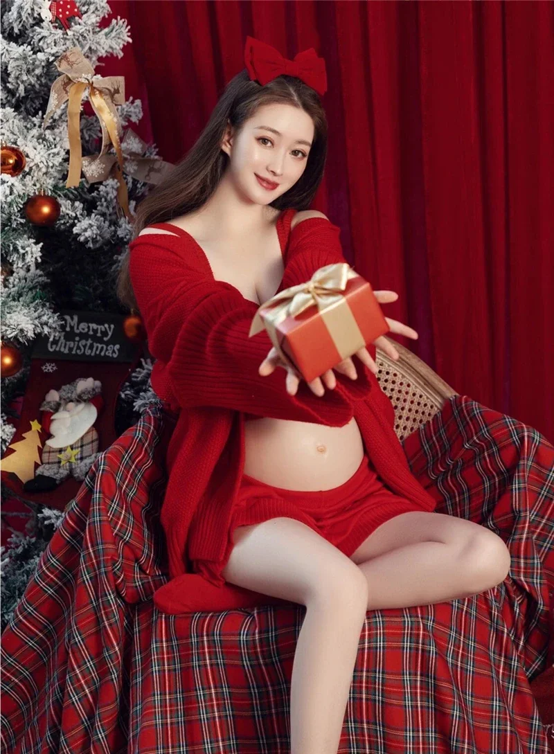 Dvotinst Women Photography Props Christmas Red X'mas Knitted Sweater Set Pregnancy Dress Clothes Studio Shooting Photo Props
Dvotinst Women Photography Props Christmas Red X'mas Knitted Sweater Set Pregnancy Dress Clothes Studio Shooting Photo Props