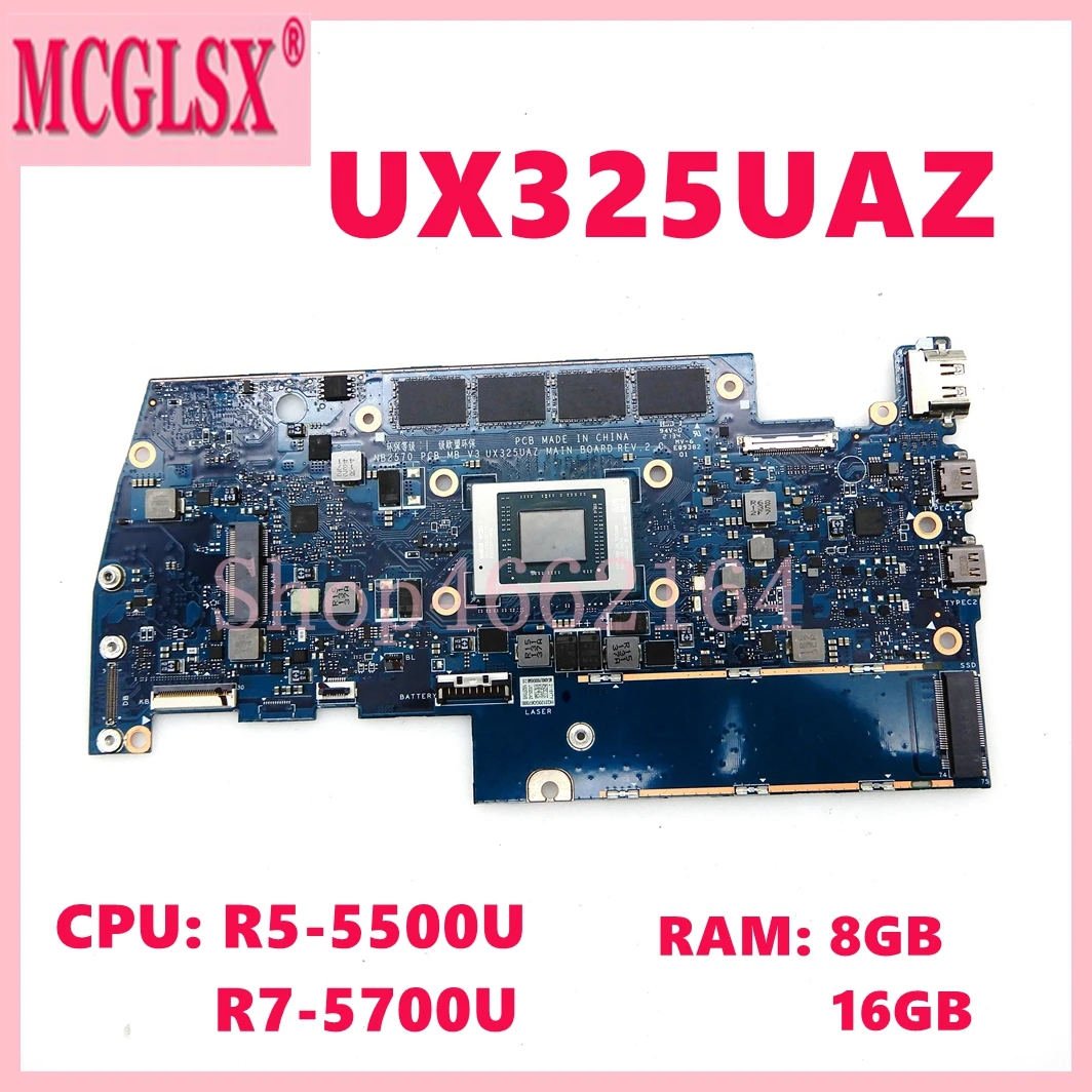 

UX325UAZ R5-5500U/R7-5700U CPU 8G/16G-RAM Mainboard For ASUS Zenbook 13 UX325 BX325 UX325UAZ Laptop Motherboard NB2570_PCB_MB_V3