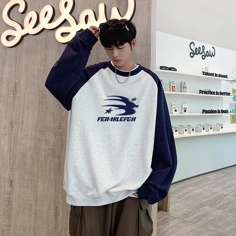 Patch Color Sweatshirs Men Loose Raglan Sleeve Street Punk Graphic Printed Korean Trendy Tops Oversized Male Hip Hop Pullover
Patch Color Sweatshirs Men Loose Raglan Sleeve Street Punk Graphic Printed Korean Trendy Tops Oversized Male Hip Hop Pullover