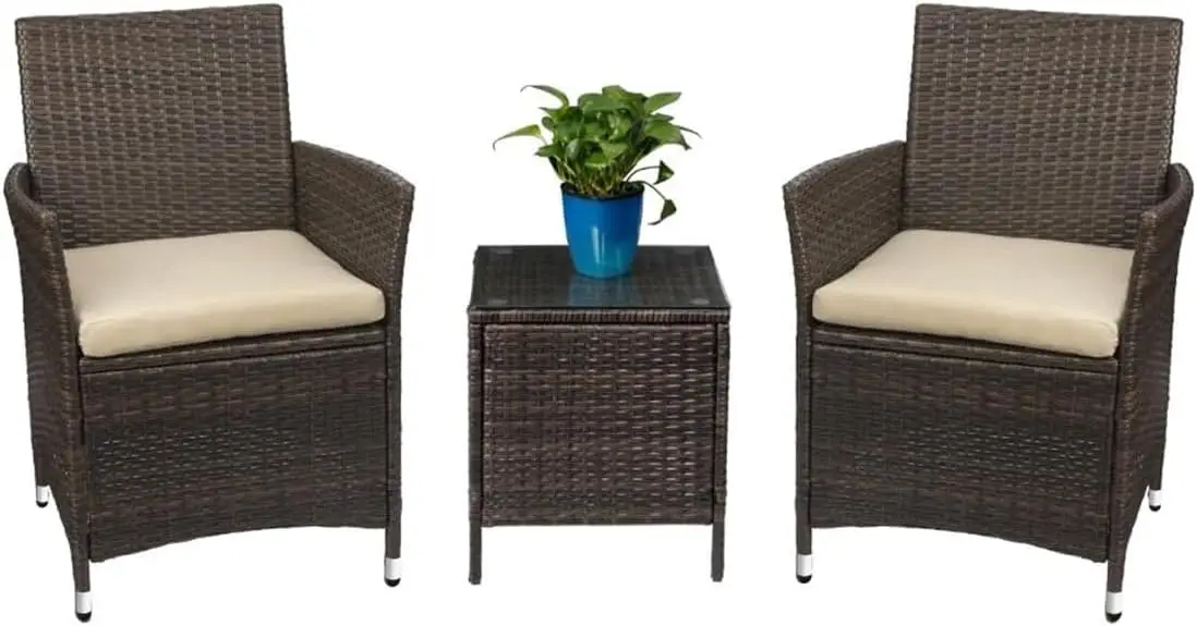 Patio Porch Furniture Sets 3 Pieces PE Rattan Wicker Chairs with Table Outdoor Garden Furniture Sets
Patio Porch Furniture Sets 3 Pieces PE Rattan Wicker Chairs with Table Outdoor Garden Furniture Sets