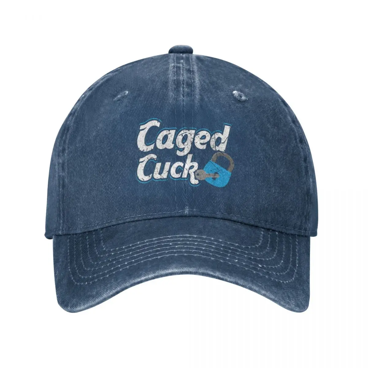 

Caged Cuck Kinky Submissive Cuckold Boy Fetish Chastity T-Shirt Cap Casual Cowboy Hat Golf cap Women hat Men's Gift