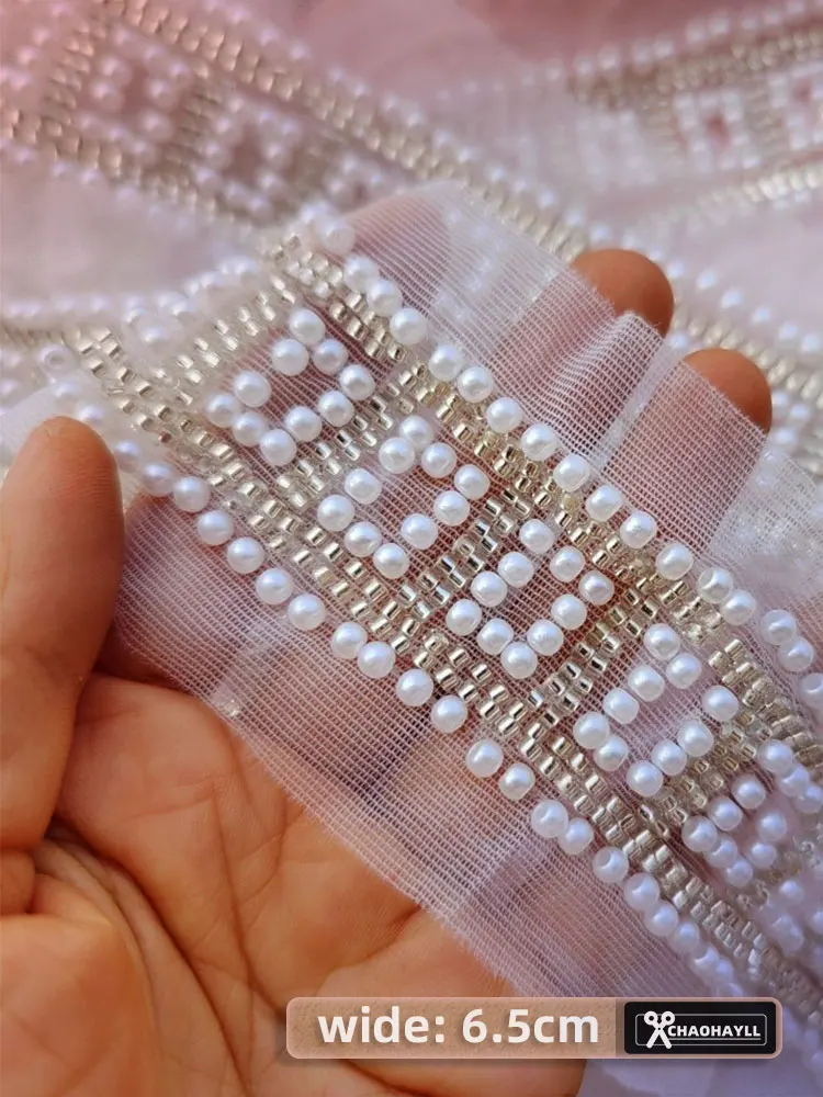 5 Yard 6.5CM Wide Beaded Mesh Tulle Lace for Fringe Trim Party Wedding Dress DIY Collar Patches Decor Sewing Accessories African
5 Yard 6.5CM Wide Beaded Mesh Tulle Lace for Fringe Trim Party Wedding Dress DIY Collar Patches Decor Sewing Accessories African