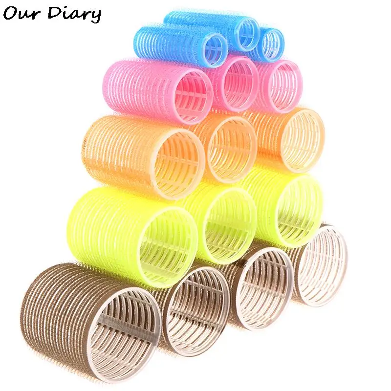 

6 Pcs/lot Self Grip Rollers Cling Stick Hair Curler Curls Wave Styling Salon Tool Hairdressing Home Use Roll Curler Beauty Tool