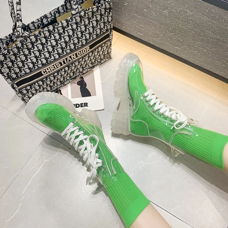 2022 Fashion Women Transparent Platform Boots Waterproof Ankle Boots Feminine Clear Thick Bottom Rainboots Sexy Female Shoes
2022 Fashion Women Transparent Platform Boots Waterproof Ankle Boots Feminine Clear Thick Bottom Rainboots Sexy Female Shoes