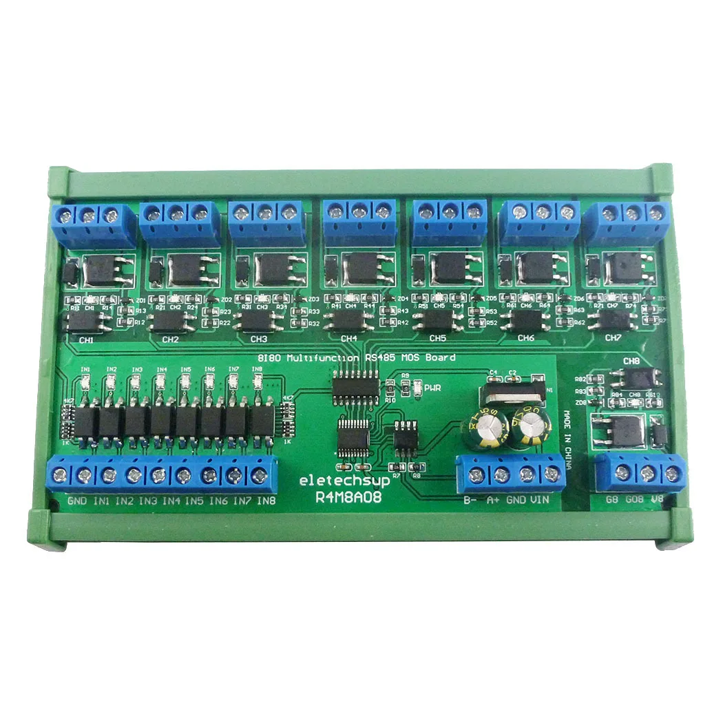 DC6-24V 5A 8I8O Multifunction Modbus RTU MOSFET Module Support 03 06 16 Function Code RS485 Switch Control Board DIN35 Rail Box
DC6-24V 5A 8I8O Multifunction Modbus RTU MOSFET Module Support 03 06 16 Function Code RS485 Switch Control Board DIN35 Rail Box