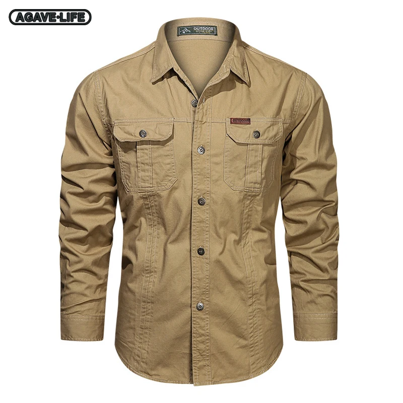 Рубашка мужская хлопковая с длинным рукавом, Повседневная Уличная дышащая блузка-карго в стиле милитари, рубашка-бомбер ВВС, весна-осень
Рубашка мужская хлопковая с длинным рукавом, Повседневная Уличная дышащая блузка-карго в стиле милитари, рубашка-бомбер ВВС, весна-осень