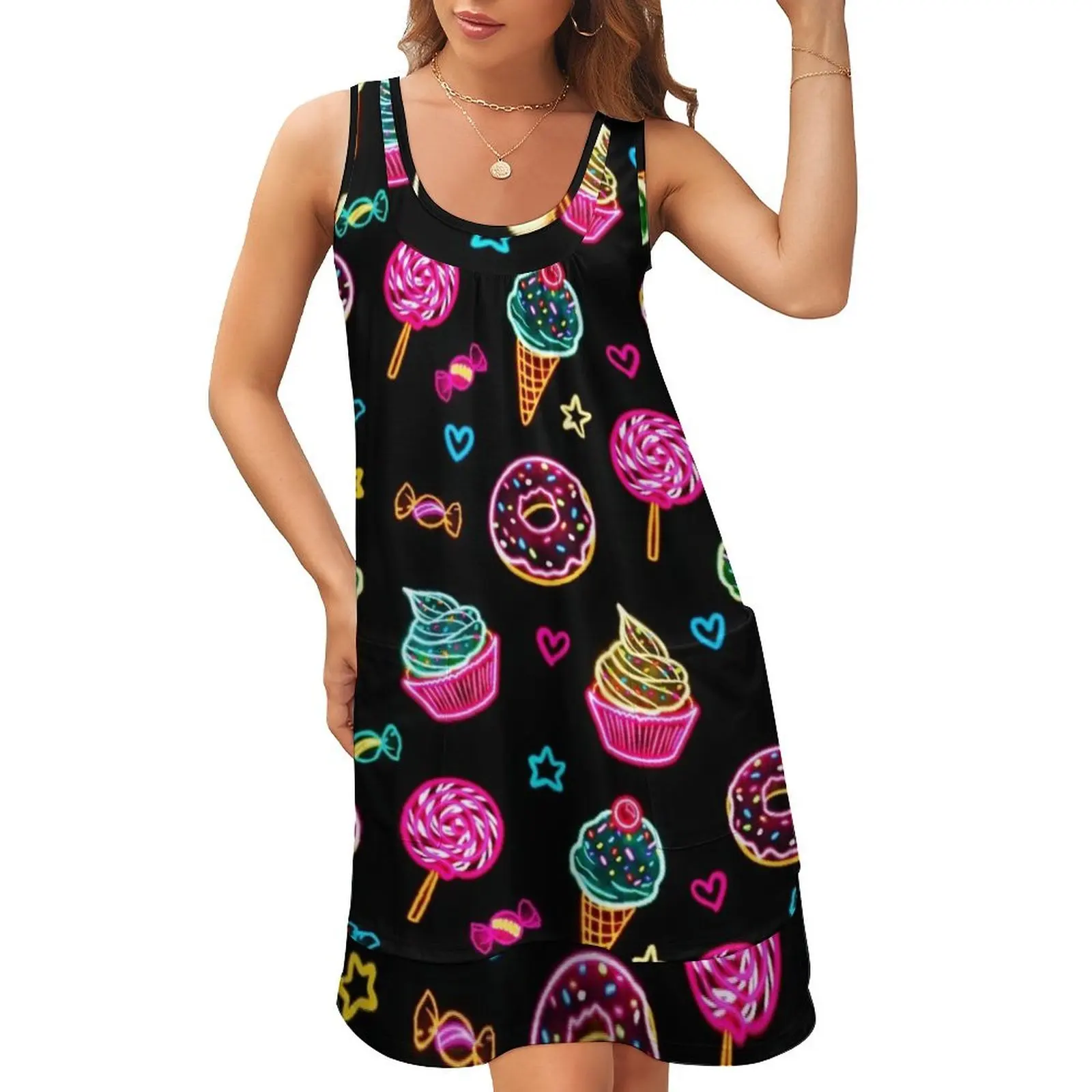 Neon Candy Sleeveless U-Neck Fake Two Piece Dress women clothes Aesthetic clothing
Neon Candy Sleeveless U-Neck Fake Two Piece Dress women clothes Aesthetic clothing