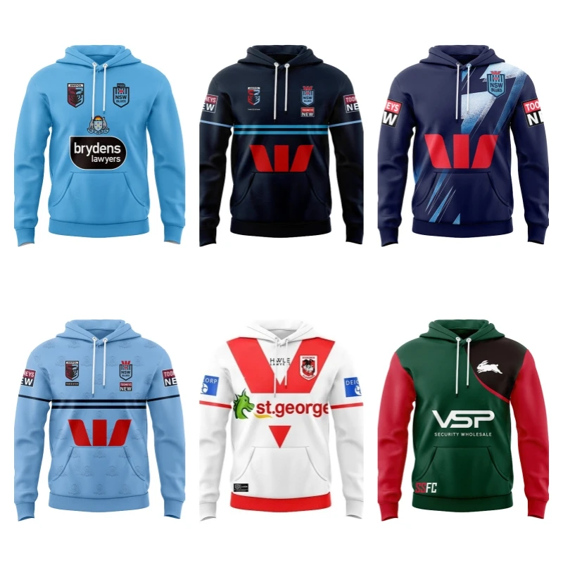 

St George Illawarra Dragons South Sydney Rabbitohs BLUES STATE OF ORIGIN Jersey Rugby Hoodie