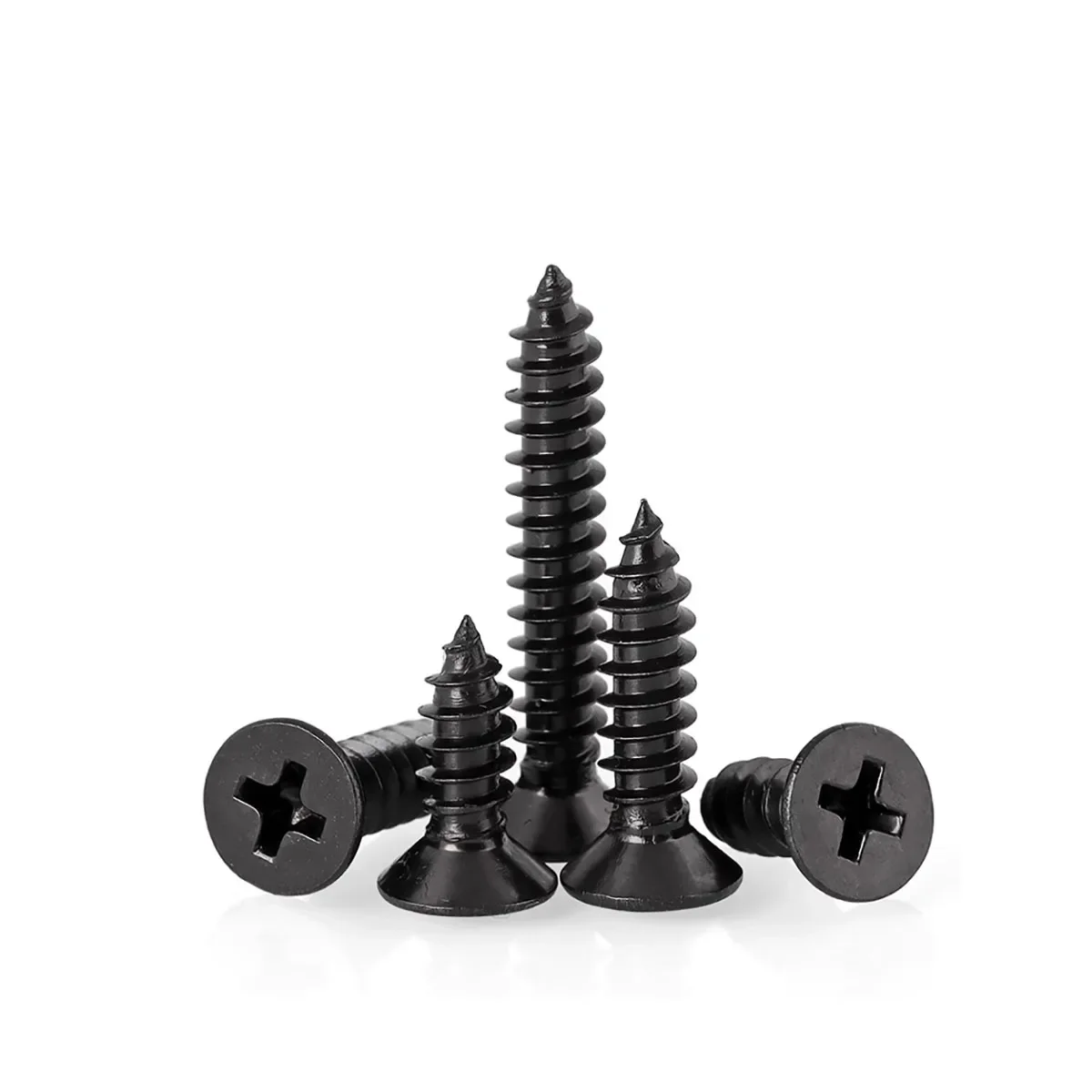 

304 Stainless Steel Plated Black Zinc Cross Countersunk Head Pointed Tail Self Tapping Screw M1.7M2M2.6M3M4M5M6