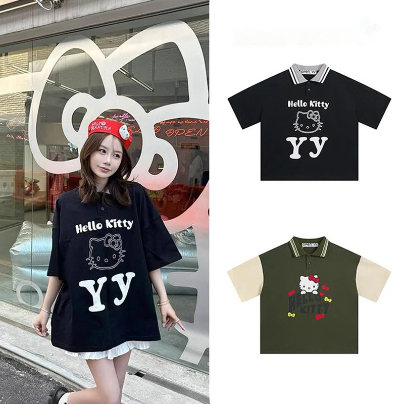 Kawaii Sanrio аниме хлопковая рубашка поло с принтом Милая Hello Kitty мультфильм СВОБОДНЫЙ Модный пуловер с воротником футболка подарок для девушки
Kawaii Sanrio аниме хлопковая рубашка поло с принтом Милая Hello Kitty мультфильм СВОБОДНЫЙ Модный пуловер с воротником футболка подарок для девушки