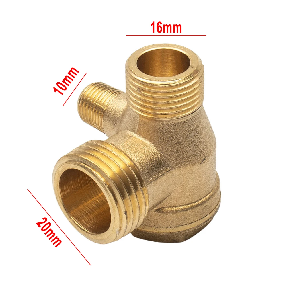 Replacement Check Valve Spare Air Compressor 3-Port Threaded Connector 10*16*20mm Corrosion resistance 1pc Gold Accessory
Replacement Check Valve Spare Air Compressor 3-Port Threaded Connector 10*16*20mm Corrosion resistance 1pc Gold Accessory