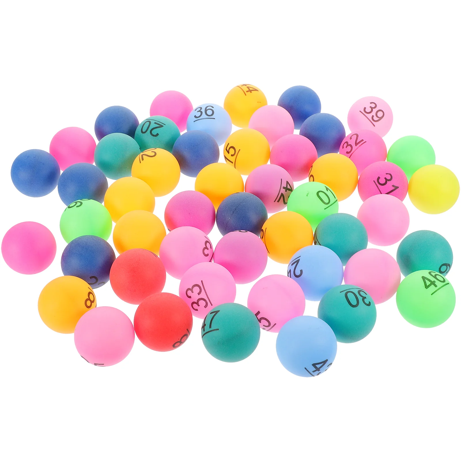

50 Pcs Digital Table Tennis Celebration Raffle Drawing Balls Plastic Game Night for Home Party Entertainment Pp Calling