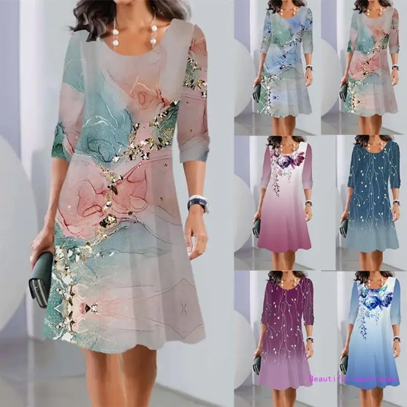 Women O Neck Long Sleeve Tunics Dress Floral Printted Swing A Line Dress Casual Loose Tshirt Dresses Long Blouse DropShip
Women O Neck Long Sleeve Tunics Dress Floral Printted Swing A Line Dress Casual Loose Tshirt Dresses Long Blouse DropShip