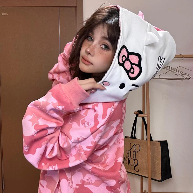 Hello Kitty Cartoon Women Hoodies Autumn Winter Vintage Zip Up Loose Hooded Sweatshirts Harajuku Y2K Long Sleeve Jacket Clothes
Hello Kitty Cartoon Women Hoodies Autumn Winter Vintage Zip Up Loose Hooded Sweatshirts Harajuku Y2K Long Sleeve Jacket Clothes