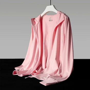 Blusas de malha femininas: uma moda versátil e elegante 12 Summer UV Sunscreen Jacket Unisex Cycling Fishing Jacket Outdoor Sport Sun Protection Hoodie Shirts Clothing Ice Silk Coat S-5XL