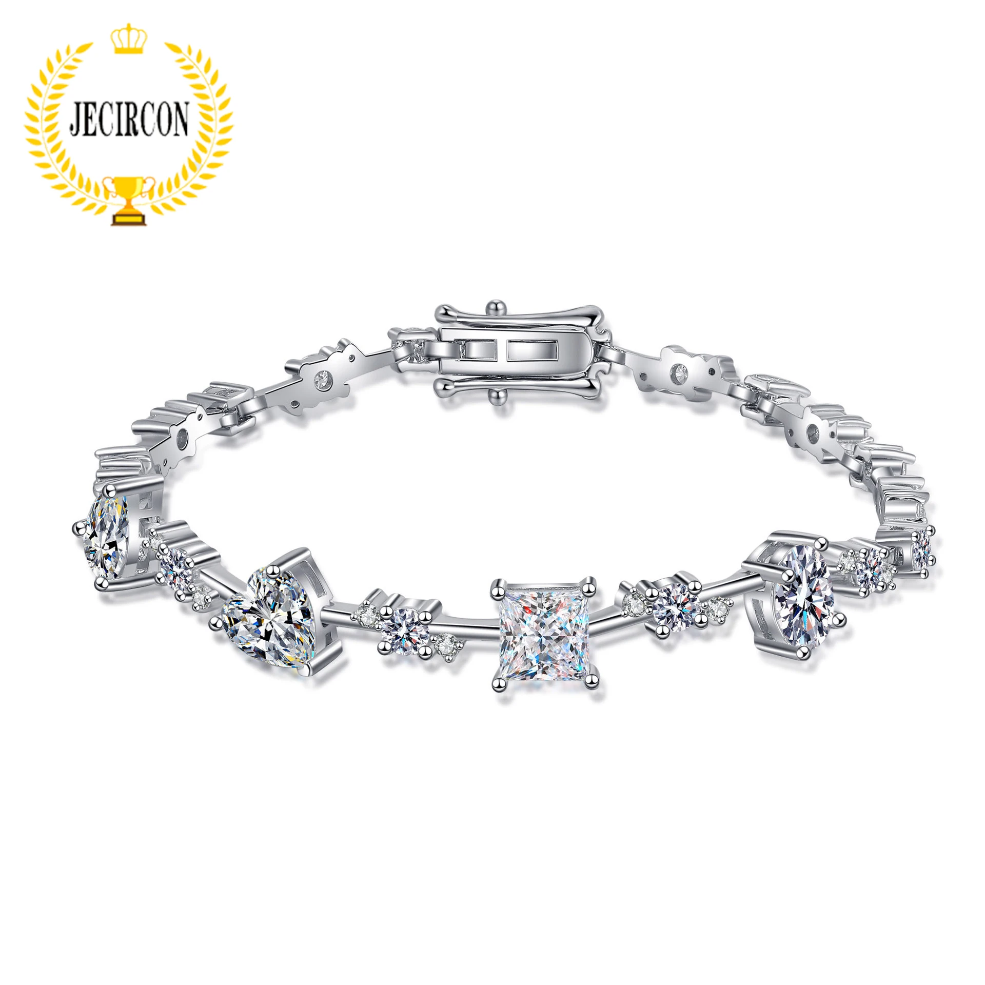 JECIRCON 925 Sterling Silver Bracelet for Women D Color Full Moissanite Special-shaped Super Luxurious Shiny Hand Chain Jewelry
JECIRCON 925 Sterling Silver Bracelet for Women D Color Full Moissanite Special-shaped Super Luxurious Shiny Hand Chain Jewelry