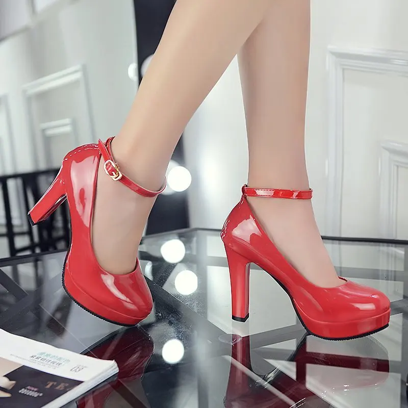 Ankle Strap High Heels Sexy Women's Pumps Patent Leather Woman Thick Platform Mary Jane Women Party Shoes Buckle Shallow Shoes
Ankle Strap High Heels Sexy Women's Pumps Patent Leather Woman Thick Platform Mary Jane Women Party Shoes Buckle Shallow Shoes