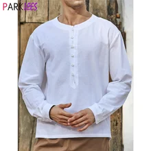 White Cotton Linen Shirt for Men 2022 Brand New Slim Fit Round Neck Top Blouse Mens Lightweight Breathable Beach Yoga Chemise
White Cotton Linen Shirt for Men 2022 Brand New Slim Fit Round Neck Top Blouse Mens Lightweight Breathable Beach Yoga Chemise