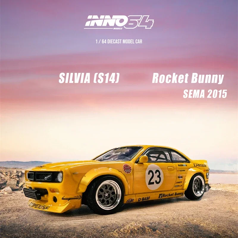 

INNO 1:64 Silvia S14 Rocket Bunny Sema 2015 Diecast Diorama Car Model Collection Miniature Toys