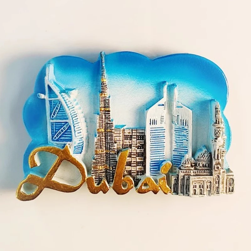 

Dubai Travelling Souvenirs Burj Khalifa Fridge Magnets Burj Al Arab Refrigerator Stickers Home Decor Wedding Gifts